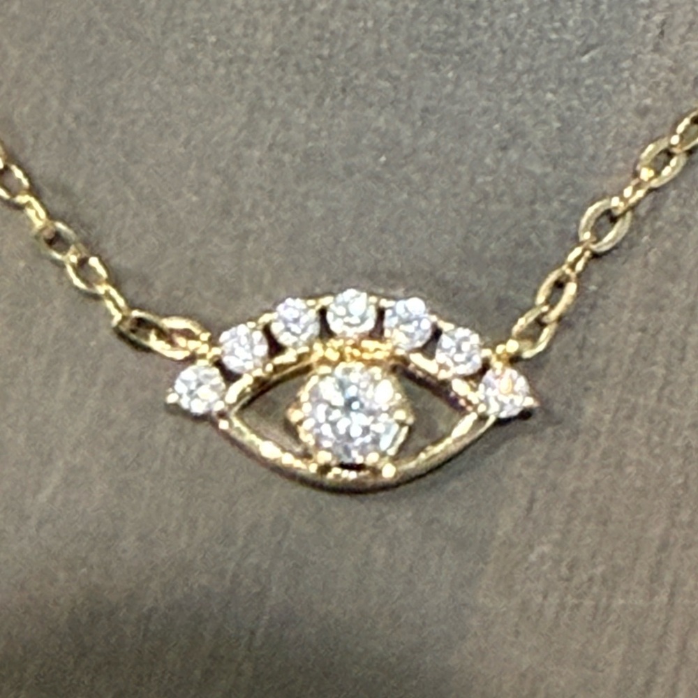 (28)NADRI NEW CZ Evil Eye Necklace